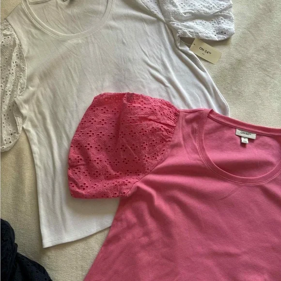 Set of Four Eyelet Sleeve Tops On 34th size 1X - Picture 3 of 6